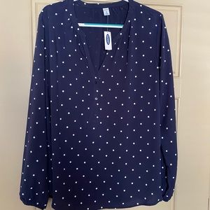Old Navy Long Sleeve Top V- neck Navy XL Tall NWT